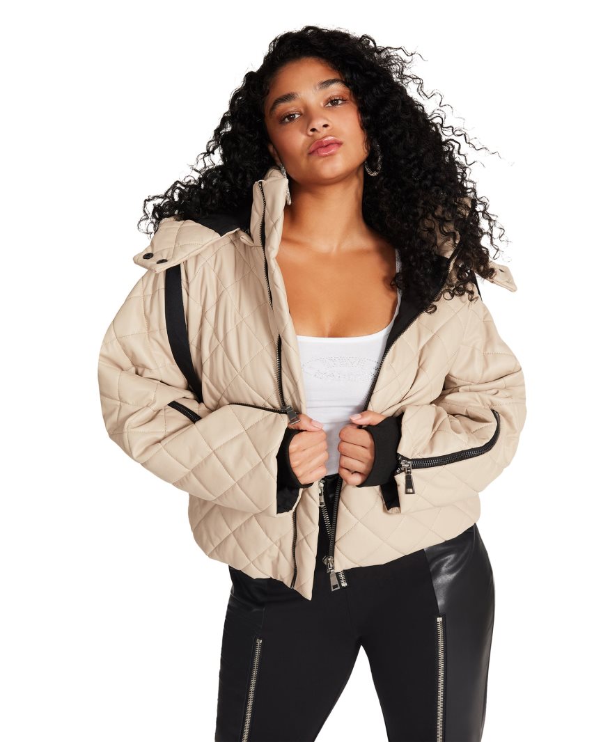 Chaquetas Steve Madden Hayle Mujer Beige | ES WOE840